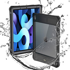 Wasserdicht Unterwasser Silikon Hülle Handyhülle und Kunststoff Waterproof Schutzhülle 360 Grad Ganzkörper Tasche für Apple iPad Air 5 10.9 (2022) Schwarz