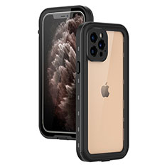 Wasserdicht Unterwasser Silikon Hülle Handyhülle und Kunststoff Waterproof Schutzhülle 360 Grad Ganzkörper Tasche für Apple iPhone 12 Pro Max Schwarz