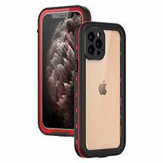 Wasserdicht Unterwasser Silikon Hülle Handyhülle und Kunststoff Waterproof Schutzhülle 360 Grad Ganzkörper Tasche für Apple iPhone 12 Pro Rot