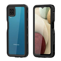Wasserdicht Unterwasser Silikon Hülle Handyhülle und Kunststoff Waterproof Schutzhülle 360 Grad Ganzkörper Tasche für Samsung Galaxy A12 5G Schwarz