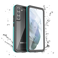 Wasserdicht Unterwasser Silikon Hülle Handyhülle und Kunststoff Waterproof Schutzhülle 360 Grad Ganzkörper Tasche für Samsung Galaxy S22 5G Grün