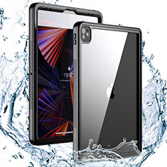 Wasserdicht Unterwasser Silikon Hülle Handyhülle und Kunststoff Waterproof Schutzhülle 360 Grad Ganzkörper Tasche W01 für Apple iPad Pro 12.9 (2020) Schwarz