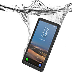Wasserdicht Unterwasser Silikon Hülle Handyhülle und Kunststoff Waterproof Schutzhülle 360 Grad Ganzkörper Tasche W01 für Samsung Galaxy Note 10 Schwarz