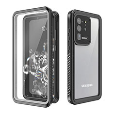 Wasserdicht Unterwasser Silikon Hülle Handyhülle und Kunststoff Waterproof Schutzhülle 360 Grad Ganzkörper Tasche W02 für Samsung Galaxy S20 Ultra 5G Schwarz