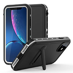 Wasserdicht Unterwasser Silikon Hülle Handyhülle und Kunststoff Waterproof Schutzhülle 360 Grad Tasche mit Ständer für Apple iPhone 11 Silber