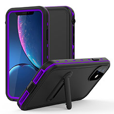 Wasserdicht Unterwasser Silikon Hülle Handyhülle und Kunststoff Waterproof Schutzhülle 360 Grad Tasche mit Ständer für Apple iPhone 11 Violett