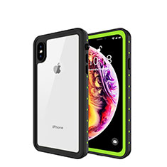 Wasserdicht Unterwasser Silikon Hülle Handyhülle und Kunststoff Waterproof Schutzhülle 360 Grad Tasche W01 für Apple iPhone Xs Max Grün