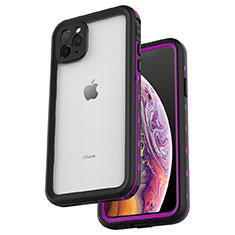 Wasserdicht Unterwasser Silikon Hülle Handyhülle und Kunststoff Waterproof Schutzhülle 360 Grad Tasche W04 für Apple iPhone 11 Pro Violett