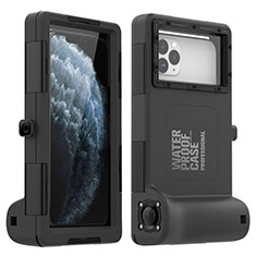 Wasserdicht Unterwasser Silikon Hülle und Kunststoff Waterproof Schutzhülle Handyhülle 360 Grad Ganzkörper Tasche für Apple iPhone 11 Pro Schwarz