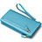 Handtasche Clutch Handbag Leder Silkworm Universal T01 Hellblau