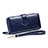 Handtasche Clutch Handbag Schutzhülle Leder Universal H33 Blau