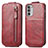 Handyhülle Hülle Flip Tasche Leder für Motorola Moto G52j 5G Rot