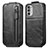 Handyhülle Hülle Flip Tasche Leder für Motorola Moto G82 5G Schwarz