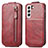 Handyhülle Hülle Flip Tasche Leder für Samsung Galaxy S21 Plus 5G Rot