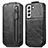 Handyhülle Hülle Flip Tasche Leder für Samsung Galaxy S21 Plus 5G Schwarz