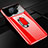 Handyhülle Hülle Hartschalen Kunststoff Schutzhülle Tasche Matt mit Magnetisch Fingerring Ständer P01 für Oppo Ace2 Rot
