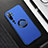 Handyhülle Hülle Hartschalen Kunststoff Schutzhülle Tasche Matt mit Magnetisch Fingerring Ständer P01 für Xiaomi Mi Note 10 Pro Blau