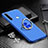 Handyhülle Hülle Hartschalen Kunststoff Schutzhülle Tasche Matt mit Magnetisch Fingerring Ständer P01 für Xiaomi Redmi Note 8 Blau