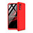 Handyhülle Hülle Hartschalen Kunststoff Schutzhülle Tasche Matt Vorder und Rückseite 360 Grad Ganzkörper für Oppo Reno4 4G Rot