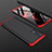 Handyhülle Hülle Hartschalen Kunststoff Schutzhülle Tasche Matt Vorder und Rückseite 360 Grad Ganzkörper M01 für Realme 7 Rot und Schwarz