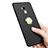 Handyhülle Hülle Kunststoff Schutzhülle Matt mit Fingerring Ständer A04 für Huawei GR5 Mini Schwarz