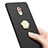 Handyhülle Hülle Kunststoff Schutzhülle Matt mit Fingerring Ständer A05 für Huawei Honor 6X Schwarz
