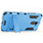 Handyhülle Hülle Kunststoff Schutzhülle Matt mit Ständer für Huawei Y7 Prime Blau