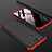 Handyhülle Hülle Kunststoff Schutzhülle Matt Vorder und Rückseite 360 Grad Q01 für Huawei Honor V20 Rot und Schwarz