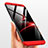 Handyhülle Hülle Kunststoff Schutzhülle Matt Vorder und Rückseite 360 Grad Q02 für Samsung Galaxy A6 Plus (2018) Rot und Schwarz