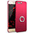 Handyhülle Hülle Kunststoff Schutzhülle Tasche Matt mit Fingerring Ständer A01 für Huawei Honor 9 Premium Rot
