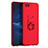 Handyhülle Hülle Kunststoff Schutzhülle Tasche Matt mit Fingerring Ständer A01 für Huawei Honor V10 Rot