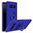 Handyhülle Hülle Kunststoff Schutzhülle Tasche Matt mit Fingerring Ständer A01 für Samsung Galaxy Note 8 Blau Petit