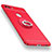 Handyhülle Hülle Kunststoff Schutzhülle Tasche Matt mit Fingerring Ständer A02 für Huawei Enjoy 7S Rot