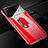 Handyhülle Hülle Kunststoff Schutzhülle Tasche Matt mit Magnetisch Fingerring Ständer A01 für Oppo F15 Rot