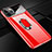 Handyhülle Hülle Kunststoff Schutzhülle Tasche Matt mit Magnetisch Fingerring Ständer P01 für Apple iPhone 11 Pro Max Rot