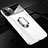 Handyhülle Hülle Kunststoff Schutzhülle Tasche Matt mit Magnetisch Fingerring Ständer P01 für Apple iPhone 11 Pro Max Weiß