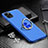 Handyhülle Hülle Kunststoff Schutzhülle Tasche Matt mit Magnetisch Fingerring Ständer P03 für Apple iPhone 11 Pro Max Blau