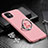 Handyhülle Hülle Kunststoff Schutzhülle Tasche Matt mit Magnetisch Fingerring Ständer P03 für Apple iPhone 11 Rosa