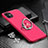 Handyhülle Hülle Kunststoff Schutzhülle Tasche Matt mit Magnetisch Fingerring Ständer P03 für Apple iPhone 11 Rot