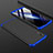 Handyhülle Hülle Kunststoff Schutzhülle Tasche Matt Vorder und Rückseite 360 Grad für Huawei Honor 8A Blau und Schwarz