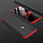 Handyhülle Hülle Kunststoff Schutzhülle Tasche Matt Vorder und Rückseite 360 Grad für Huawei Nova Lite 3 Rot und Schwarz