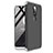 Handyhülle Hülle Kunststoff Schutzhülle Tasche Matt Vorder und Rückseite 360 Grad für Nokia X6 Silber