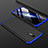Handyhülle Hülle Kunststoff Schutzhülle Tasche Matt Vorder und Rückseite 360 Grad für OnePlus 6T Blau und Schwarz