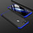 Handyhülle Hülle Kunststoff Schutzhülle Tasche Matt Vorder und Rückseite 360 Grad für Oppo A7 Blau und Schwarz