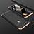Handyhülle Hülle Kunststoff Schutzhülle Tasche Matt Vorder und Rückseite 360 Grad für Oppo A7 Gold und Schwarz