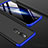 Handyhülle Hülle Kunststoff Schutzhülle Tasche Matt Vorder und Rückseite 360 Grad für Oppo A9 Blau und Schwarz