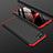 Handyhülle Hülle Kunststoff Schutzhülle Tasche Matt Vorder und Rückseite 360 Grad für Oppo R15X Rot und Schwarz