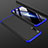 Handyhülle Hülle Kunststoff Schutzhülle Tasche Matt Vorder und Rückseite 360 Grad für Samsung Galaxy A50 Blau und Schwarz