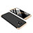 Handyhülle Hülle Kunststoff Schutzhülle Tasche Matt Vorder und Rückseite 360 Grad für Samsung Galaxy A6 Plus (2018) Gold und Schwarz
