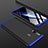 Handyhülle Hülle Kunststoff Schutzhülle Tasche Matt Vorder und Rückseite 360 Grad für Samsung Galaxy A60 Blau und Schwarz